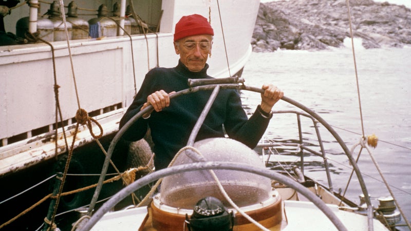 Jacques Cousteau aboard the Calypso.