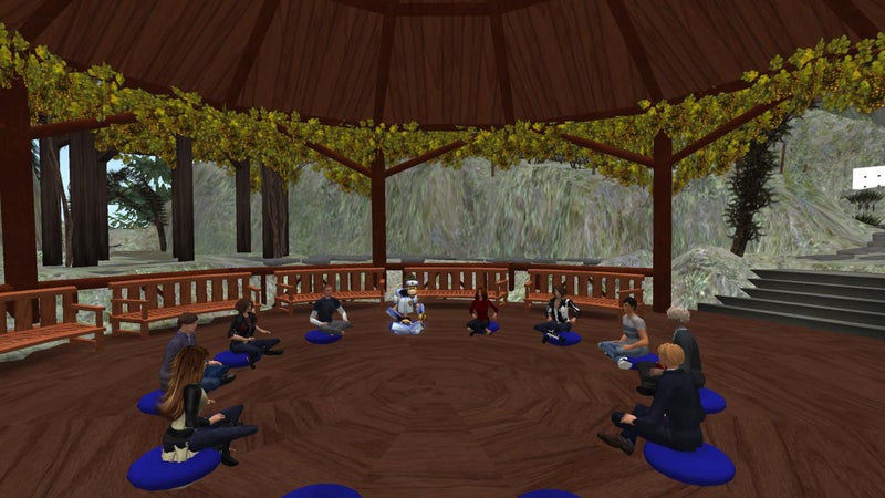 A virtual reality meditation session.