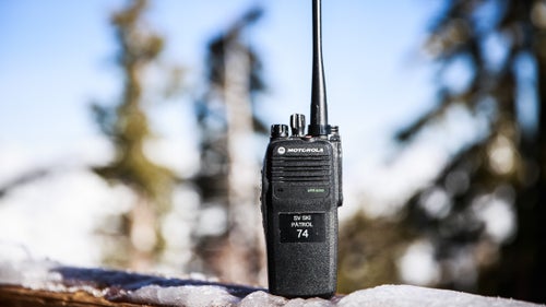 Motorola XPR 6350 Radio
Communication is key for patrollers as they report and respond to injuries, relay condition reports, and ensure everyone is safe while tossing charges for avalanche control. When heli-ski guiding in Alaska, McElroy and her fellow guides use BCA’s BC Link radios, which have handy lapel mics, and they hand out Motorola Talkabout radios to their clients so everyone can stay in touch and move safely through the terrain.