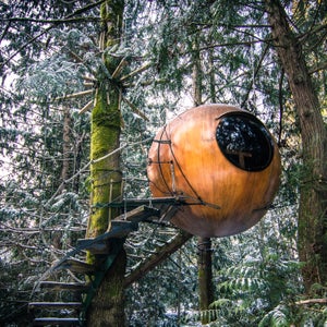 You can sleep 20 feet above the ground in the Free Spirit Spheres.