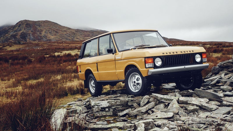 The Range Rover's body was made from aluminum, with the exception of the hood, which was too-complicated a shape for period aluminum forming technology to produce.