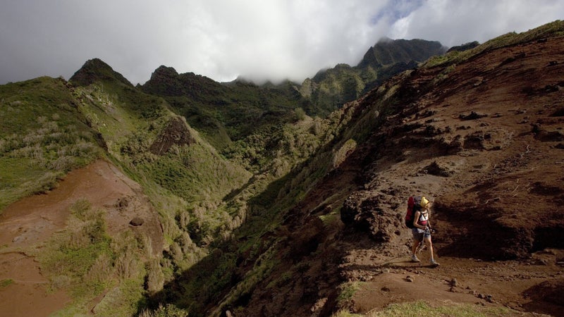 Along the Kalalau Trail on the Na Pali Coast of Kauai, Hawaii.