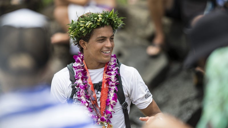 After finishing the Molokai 2 Oahu Paddleboard World Championships in July 2016.