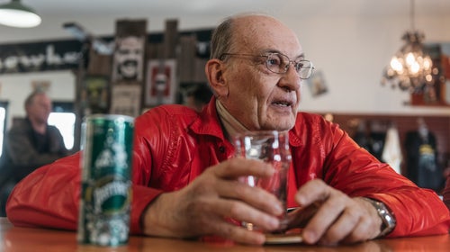 Oberto Oberti takes a break from skiing.