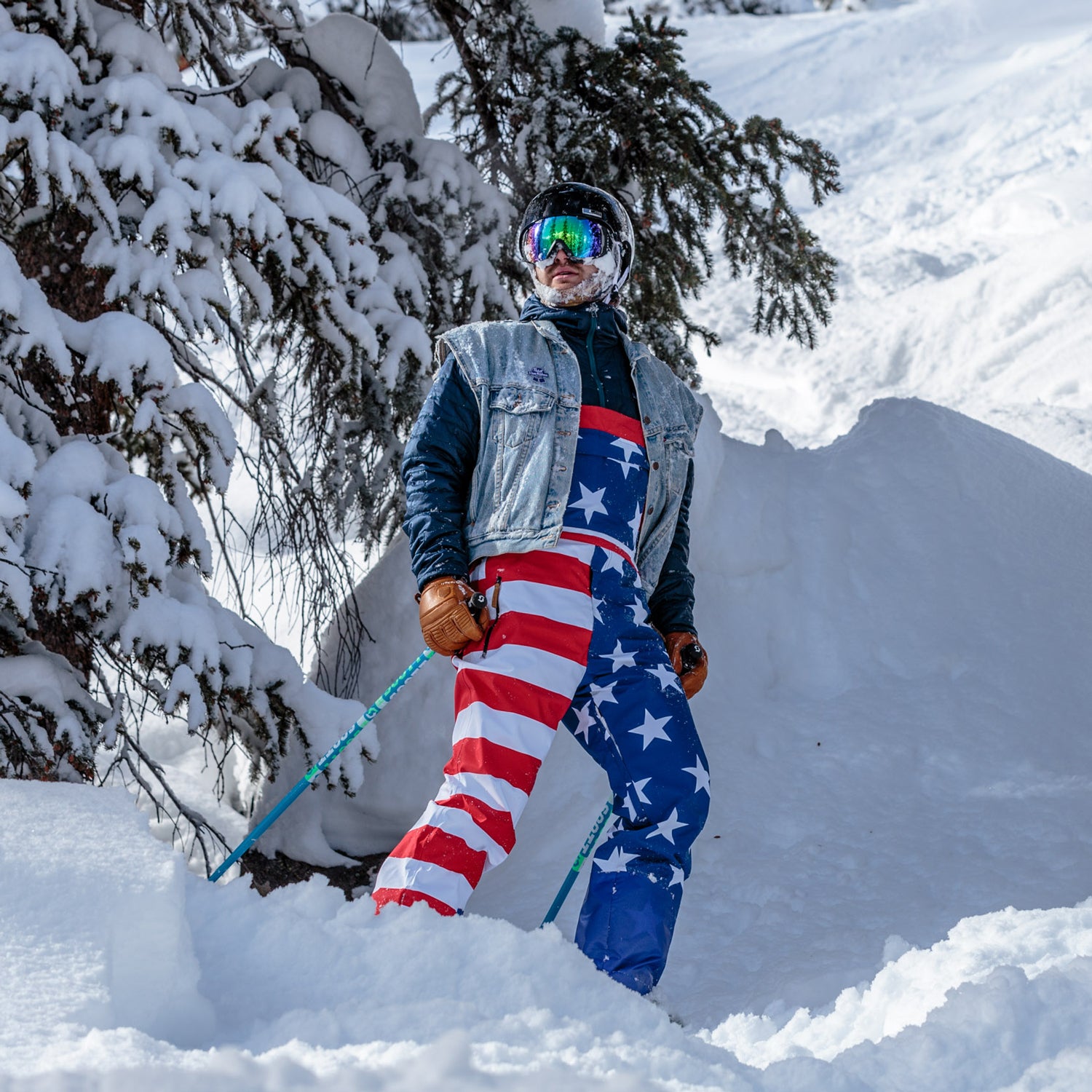 Shinesty American Flag Ski Bibs