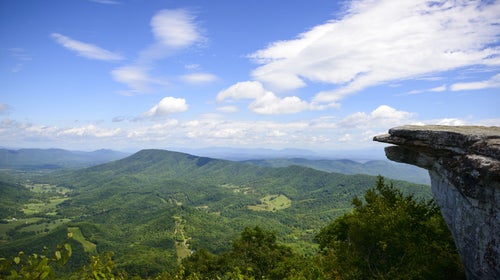 One of the most notable Virginian views from the Appalachian Trail is of McAfee Knob.