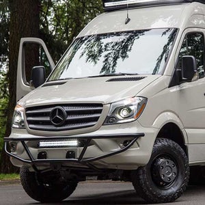 The Valhalla van features a stainless steel shower.