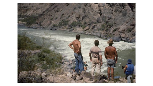 Scouting Lava Falls from river left in 1985. It鈥檚 not common today, but in the high-water years the safe run was actually down the left side. Now in the low-water years, the run is on the right, as is the best scouting.