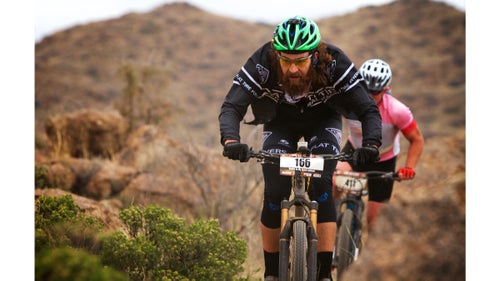 Ryan Goold, from Cave Creek, Arizona, competed in the solo singlespeed male division. It’s a competitive event, but fun is a theme you will hear repeatedly from racers, from casual corporate teams to pros determined to win their category. Every discipline, from solo rider and singlespeed to groups as large as ten, all race together here.