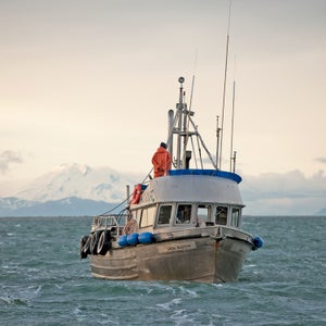 A drift boat near Ugashik prepares to fish.