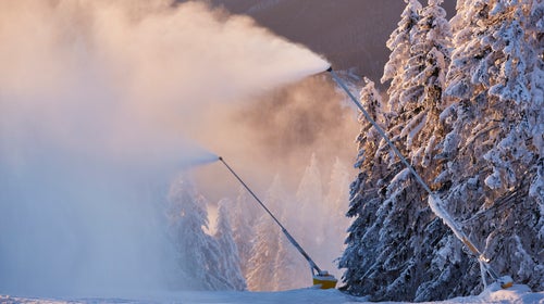 Even the snowiest places in the world are having to consider snow machines, due to climate change.