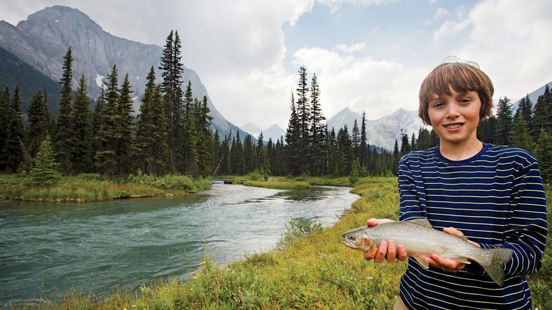 Hooked: Aaron Teasdale’s 11-year-old during a mountain-biking trip.