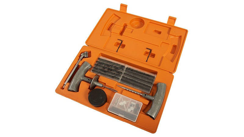 My girlfriend鈥檚 Porsche got a nail in its tire the other day. I went and grabbed my truck, got this kit and my compressor out of the back, and had it repaired ten minutes later. Beats going to a shop or waiting on AAA if you鈥檙e on-road, and it鈥檒l save the day off it.