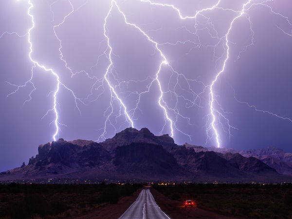 In the wee hours of June 3rd, 2015, I captured the most amazing lightning strike of my career. Photographed by Mike Olbinski at 12:50 AM.