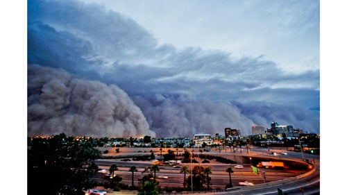 A historic dust storm races across the heart of Phoenix. The “haboob” was a mile high and over 70 miles long.