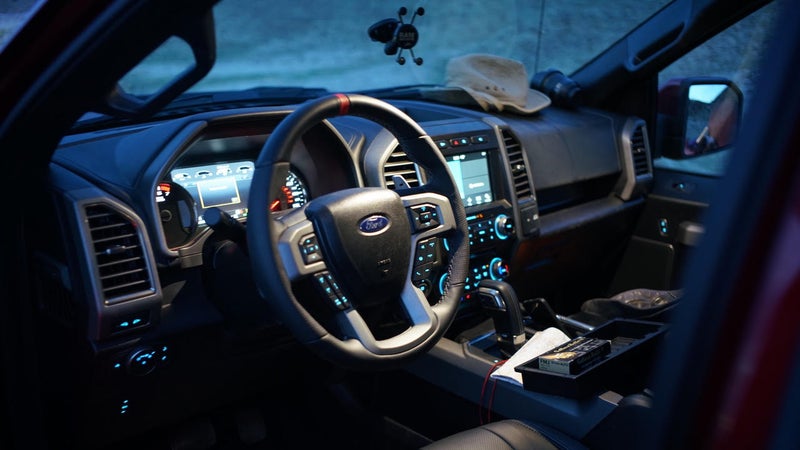 The Raptor's interior feels like being in a Mercedes. You can be ten feet in the air, sitting in its air-conditioned seats, and nearly fall asleep because everything's so quiet, spacious, and comfortable.