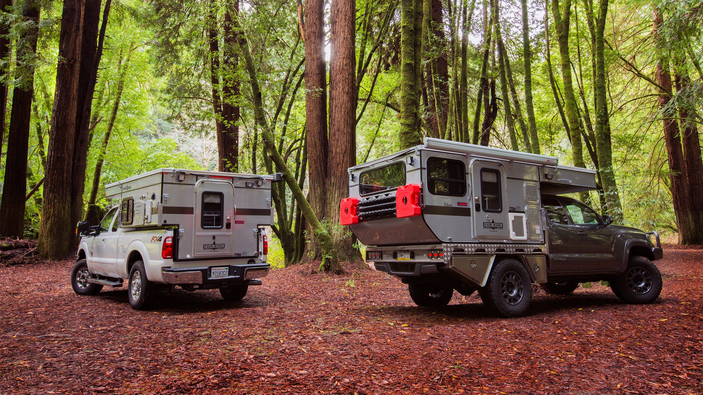 The camper can be a removable slide-in truck bed version, or a permanent flat bed version for more storage. 