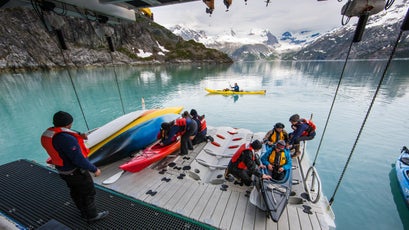 UnCruise passengers gear up for kayaking in Glacier Bay National Park.