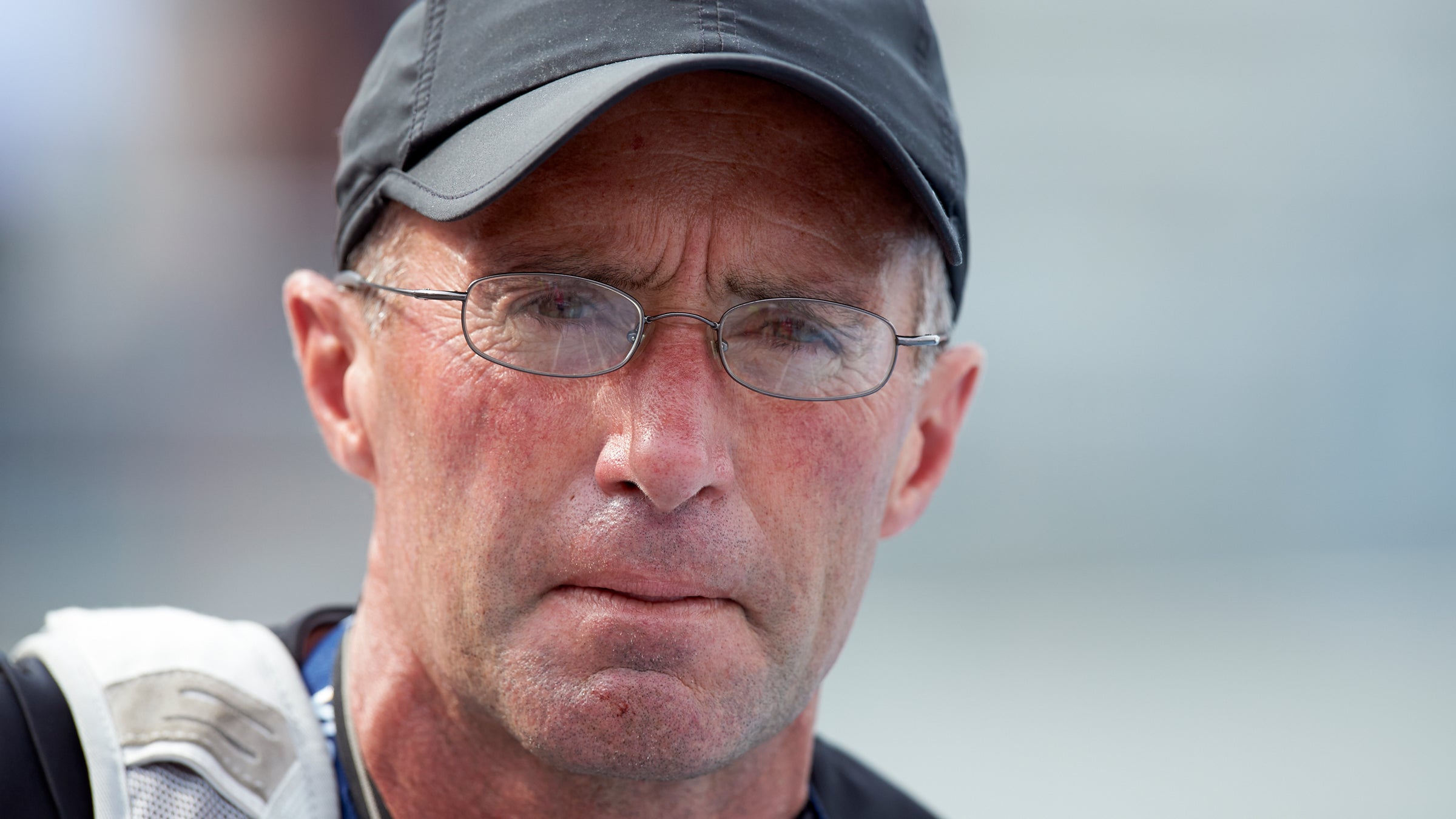 Alberto Salazar in the stands of the 2013 USA Outdoor Track & Field Championships at Drake Stadium in Des Moines, IA.