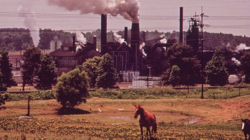 The Atlas Chemical Company, in Marshall, Texas, discharged black soot that covered anything nearby. Landowner M.P. Anderson successfully sued the Atlas Chemical Company in 1975 for damaging his property.