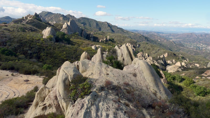 Sandstone rock formations just east of Corral Canyon Road in Malibu Creek State Park.