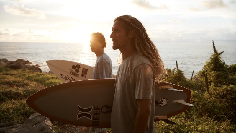 Rob Machado and Tim Curran will be at the Waterman's Challenge strumming guitars.