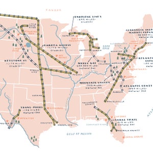 Illustrated map shows some of the country's most threatening pipeline projects.