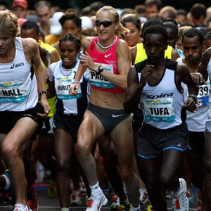 Paula Radcliffe at the start of the New York City Half Marathon in 2009. She won the women's race.