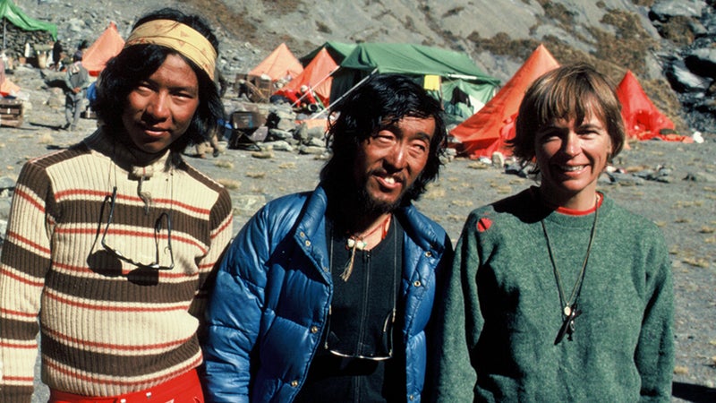 (from left) Mingma Tshering Sherpa, Chewang Rinjing Sherpa, and Irene Miller