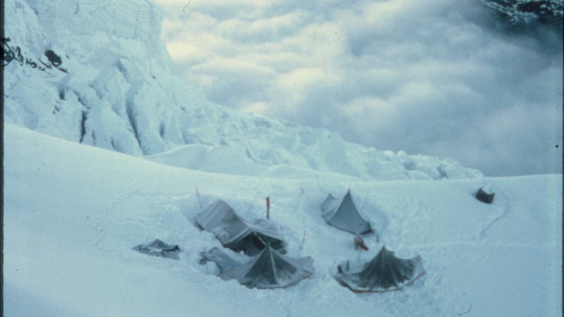 Tents stationed at camp two