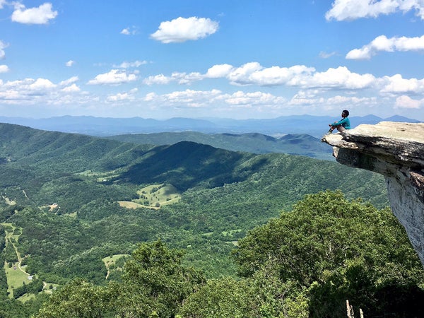Writer Rahawa Haile on McAfee Knob, near Roanoke, Virginia, in June 2016