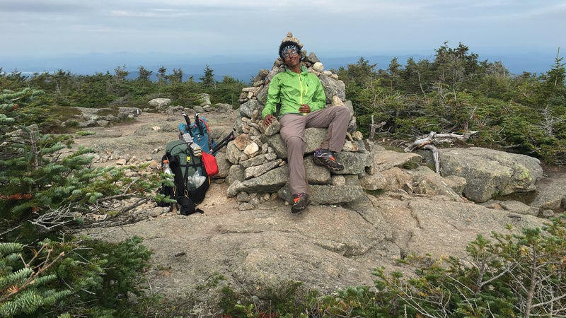 Resting on New Hampshire's Kinsman Mountain