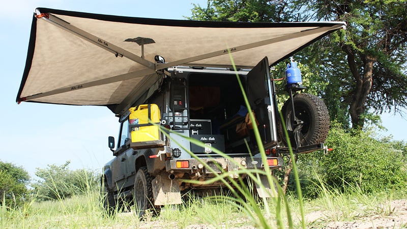 Vehicle-mounted awnings are easy to carry, quick to setup, and extremely stable. If you use your tailgate as a kitchen, they're an ideal shelter from sun and rain.