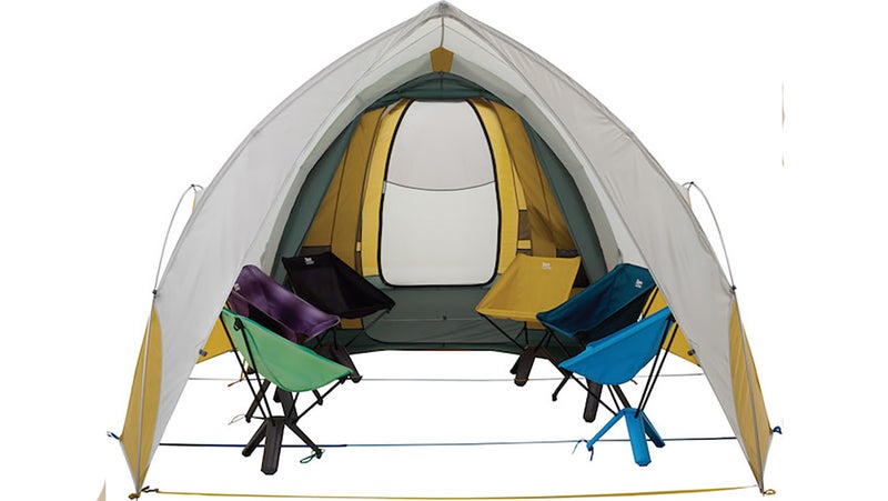 Therm-a-Rest's new Tranquility 6 provides standing-height interior room, along with walk-through doors. Here, it's paired with the Arrowspace shelter, which can attach to the Tranquility 6 to serve as a ginormous awning, or work on its own as a shade/rain shelter.