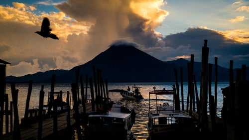 Lake Atitl谩n, a volcanic caldera that filled with water 84,000 years ago, is the deepest lake in Central America.