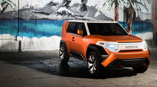Styling references legendary off-road Toyotas like the first-gen 4Runner, and the FJ series, but this thing is the size of a Mini Cooper.
