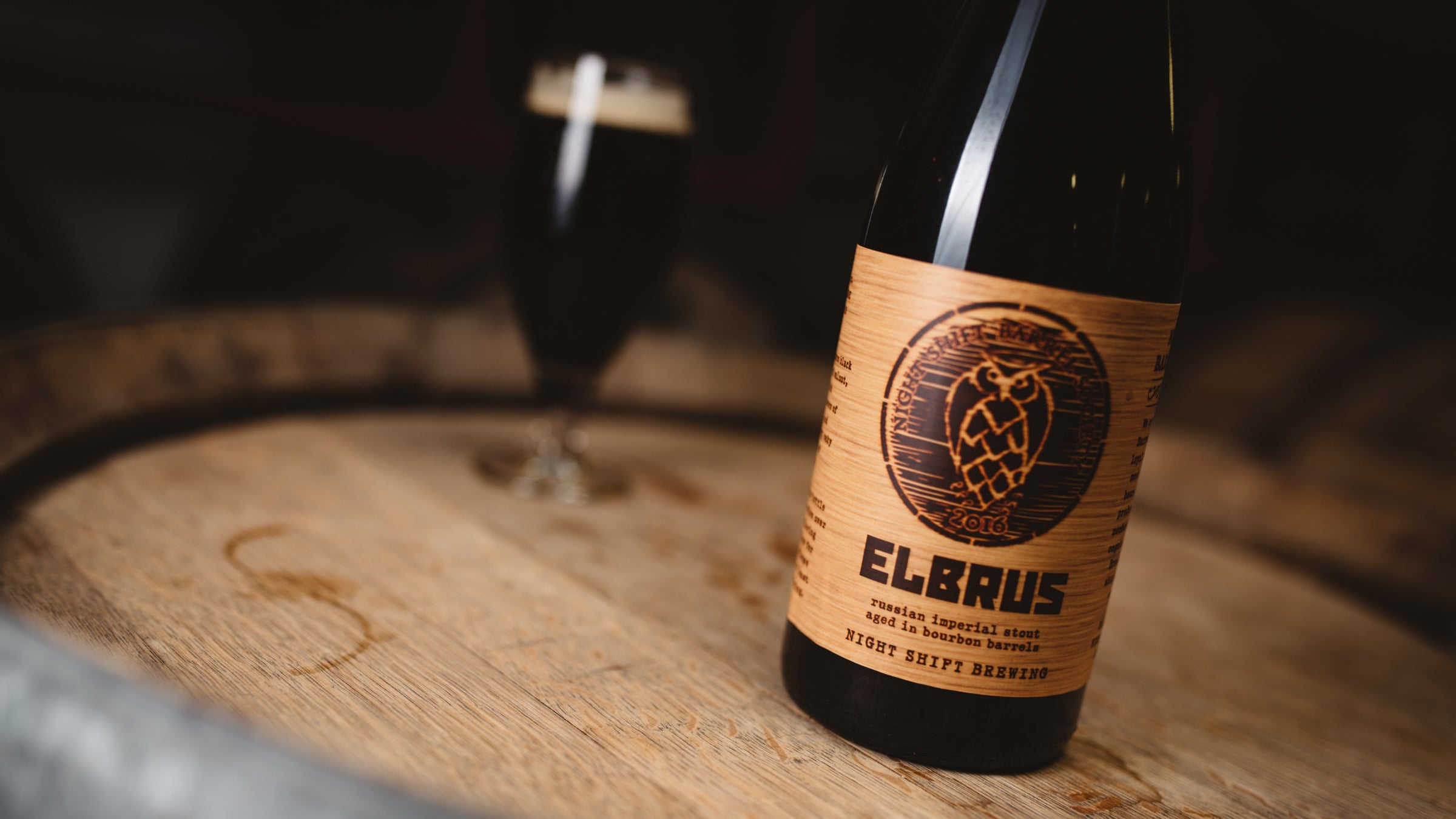 Night Shift Brewing's barrel-aged Elbrus Russian Imperial Stout was a limited-edition release named after Russia's highest peak.