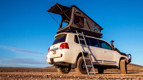 An expedition ready rooftop tent.