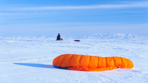 Pfeiffer had a few kite skiing expeditions under her belt, including a crossing of Alaska's Harding Ice Field, but I was a novice. Unlike the Harding Ice Field, the territory we choose near the Hulahula River on the coastal plain of northern Alaska was crevasse-free and known to be windy. But, of course, we often had to wait for gusts.