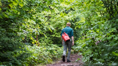 Hiking in Ontario's National Marine Conservation Area.