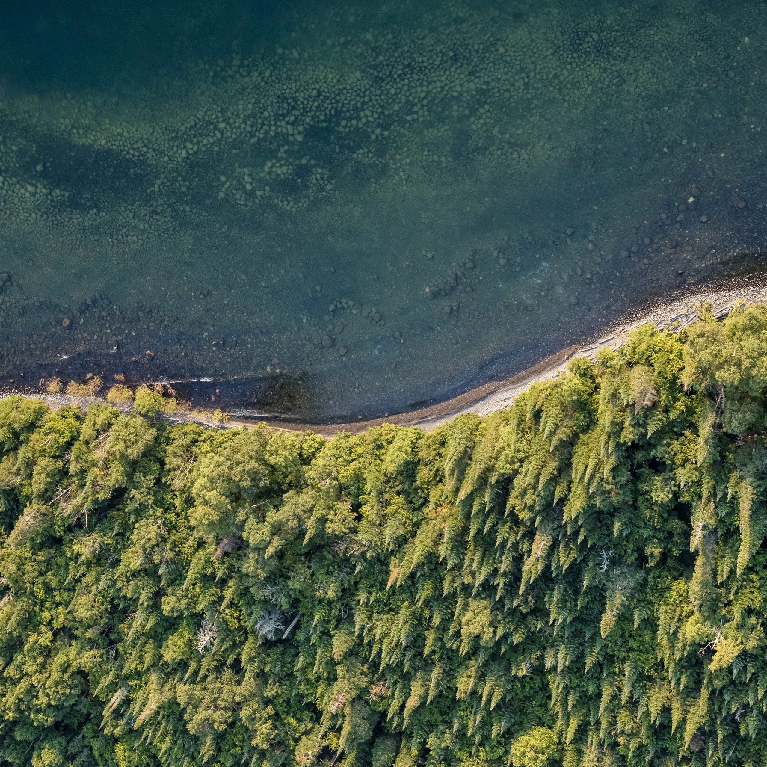 A view from above, where the Sibley Peninsula in Ontario meets Lake Superior's crystal edge.