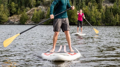 Paddleboarding Caribou Lake.