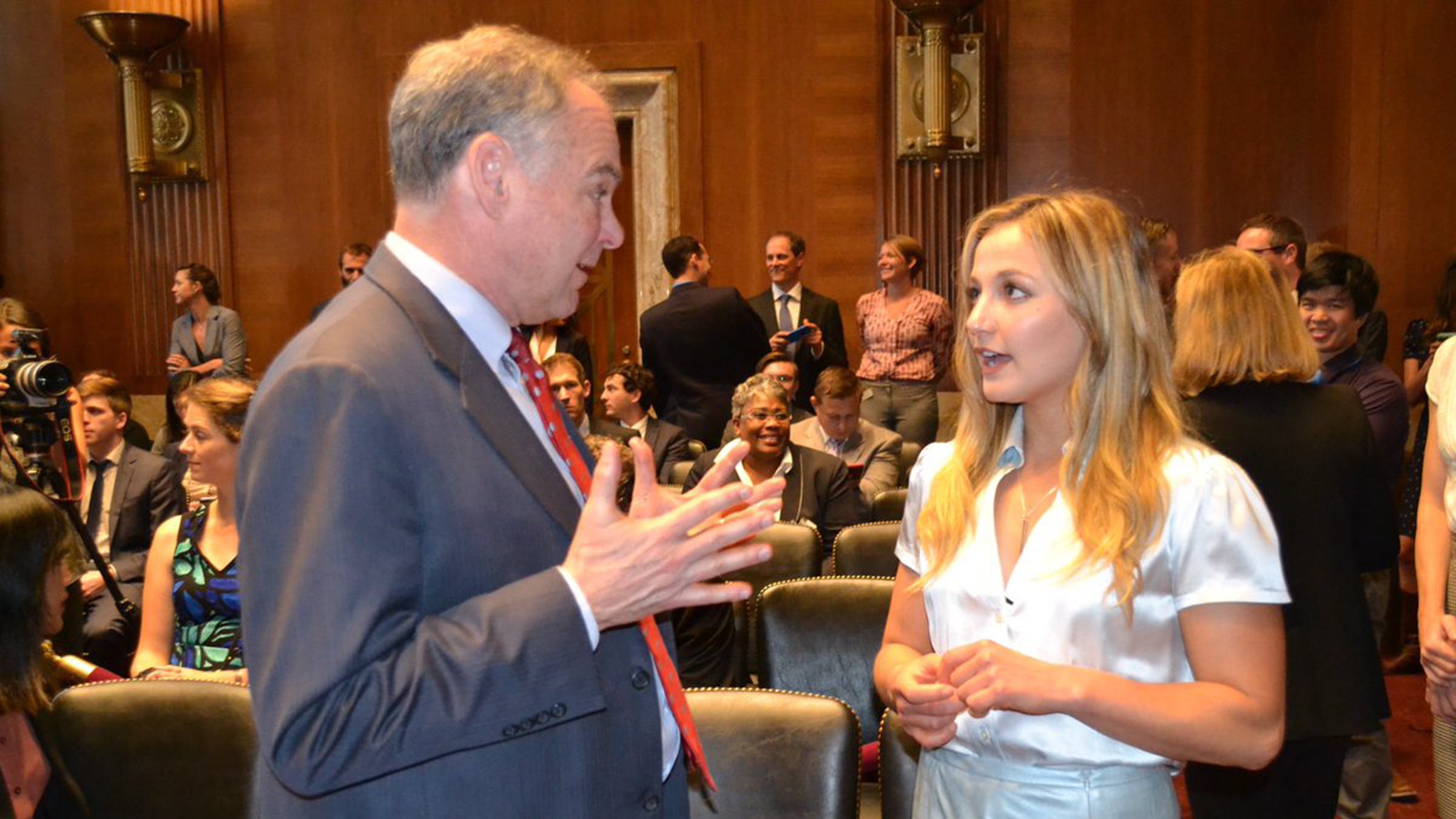 Virginia Senator Tim Kaine with Virginian Sasha DiGiulian