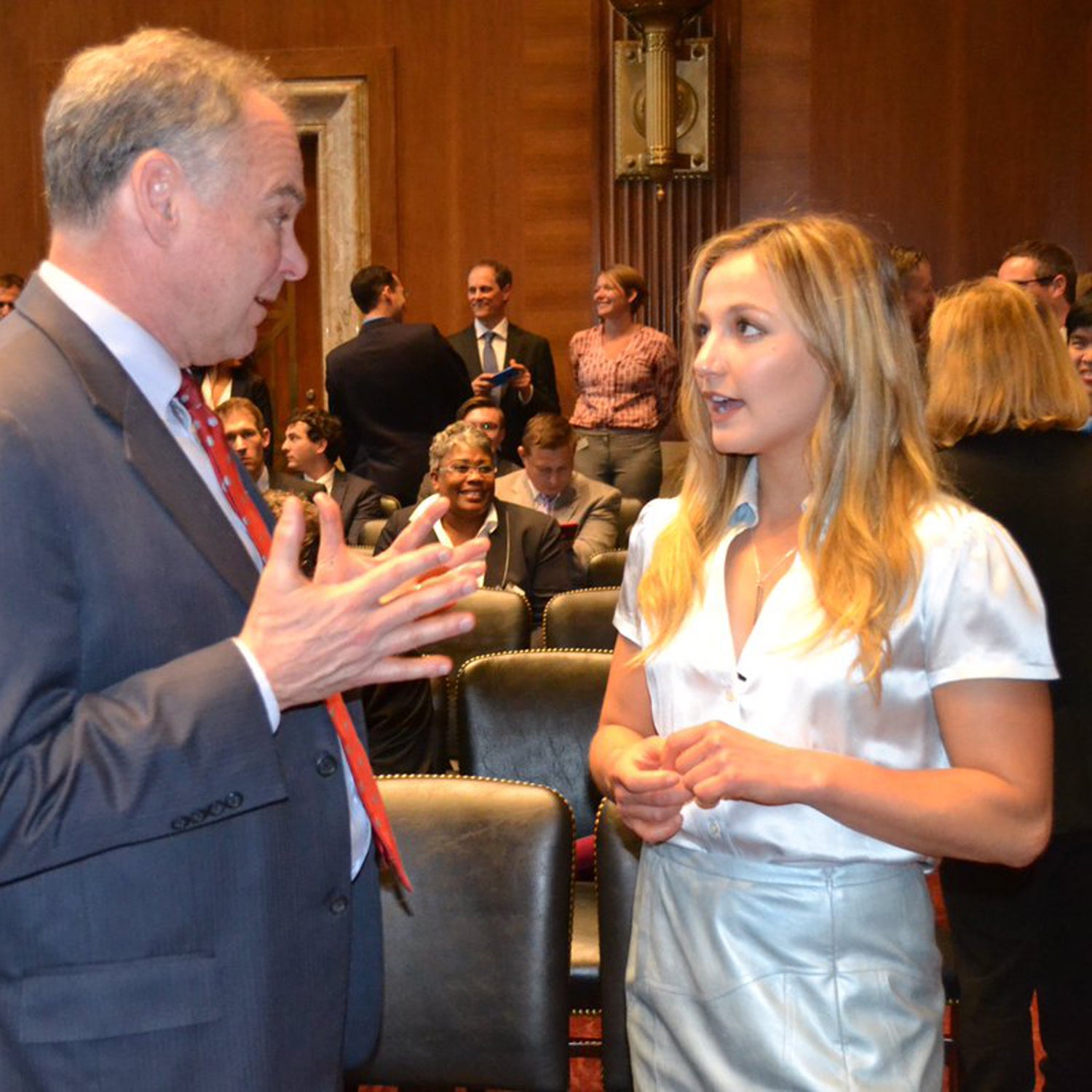 Virginia Senator Tim Kaine with Virginian Sasha DiGiulian