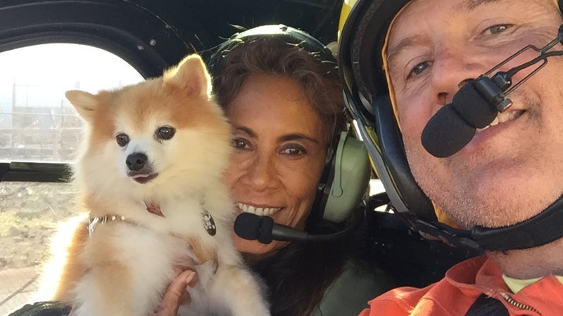 Don and Donna Shearer with their furry copilot.