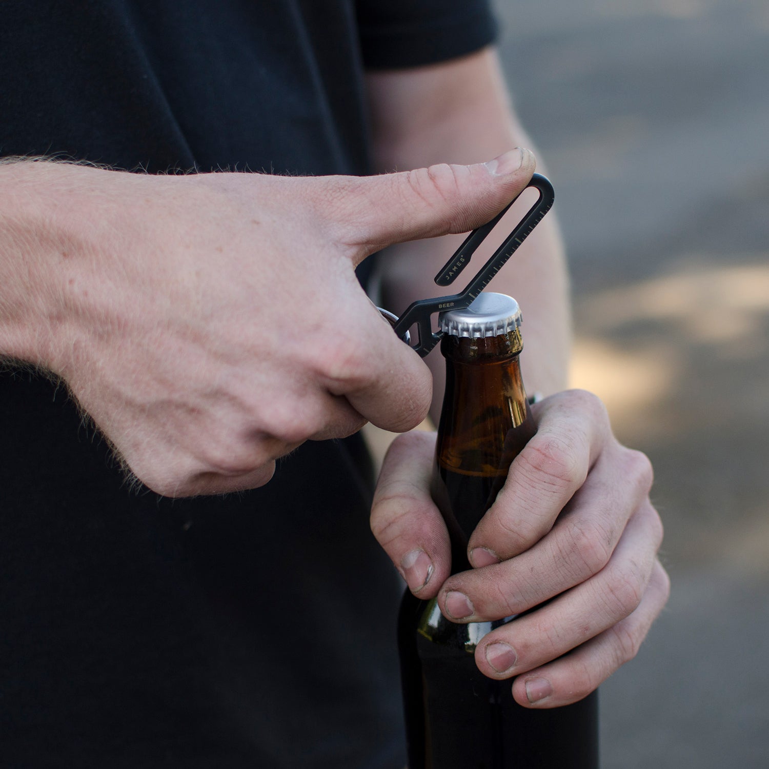 A stylish replacement for that beat up carabiner. Also, it opens beers.