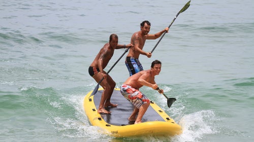 The BigSUP is a portable paddleboard party platform.