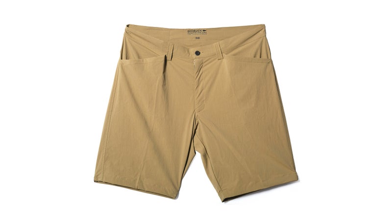 It can be hard to find a good pair of athletic shorts that functions away from the gym. These have great pockets, solid belt loops, and look as good at a barbecue as they do on the trail. Bonus: you can securely clip a knife in the side pockets.