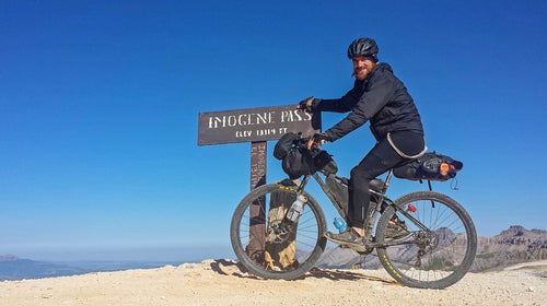 Justin on a training ride for his Highest Hundred challenge.
