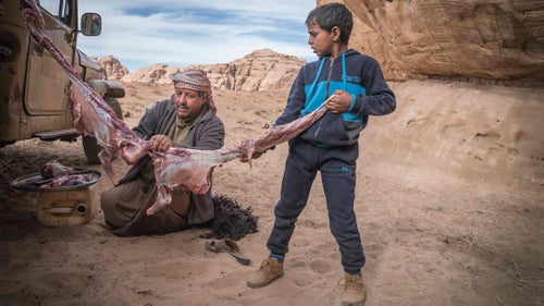 A local man, Salle, and his son, Naile, adeptly butchered a goat for our dinner one evening. In less than an hour, the goat was slain, skinned, cleaned, butchered, cooked, and served.